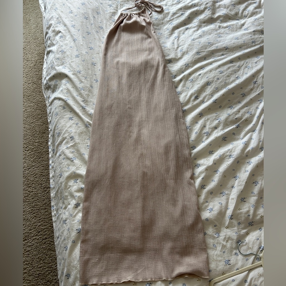 Peppermayo tan Maxi halter summer dress